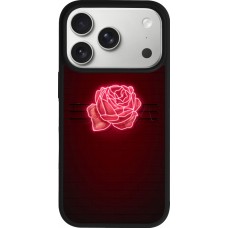 Coque iPhone 17 Pro - Silicone rigide noir Spring 23 neon rose