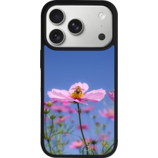 Coque iPhone 17 Pro - Silicone rigide noir Bee on a flower Spring 2026