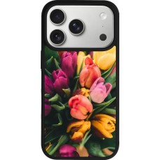 iPhone 17 Pro Case Hülle - Silikon schwarz Bouquet of tulips Spring 2026