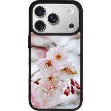 Coque iPhone 17 Pro - Silicone rigide noir Cherry tree Spring 2026