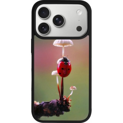 iPhone 17 Pro Case Hülle - Silikon schwarz Ladybird on a mushroom Spring 2026