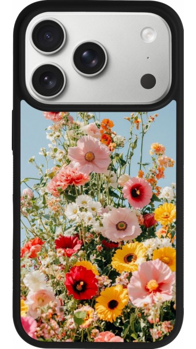 Coque iPhone 17 Pro - Silicone rigide noir Spring flowers Spring 2026