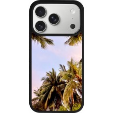 Coque iPhone 17 Pro - Silicone rigide noir Summer 2023 palm tree vibe