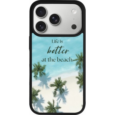 iPhone 17 Pro Case Hülle - Silikon schwarz Summer 2025 Life is better at the beach