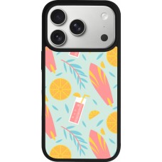 iPhone 17 Pro Case Hülle - Silikon schwarz Summer 2025 Pattern citron