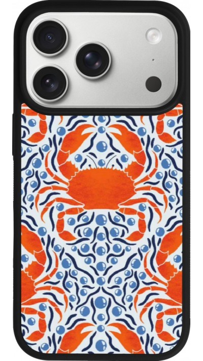 iPhone 17 Pro Case Hülle - Silikon schwarz Crabs and pearls Summer 2026