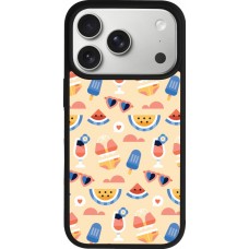 iPhone 17 Pro Case Hülle - Silikon schwarz Pattern Summer 2026
