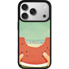 iPhone 17 Pro Case Hülle - Silikon schwarz Views through a watermelon Summer 2026