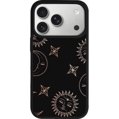 iPhone 17 Pro Case Hülle - Silikon schwarz Suns and Moons