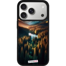 iPhone 17 Pro Case Hülle - Silikon schwarz Sonnenuntergang Waldsee