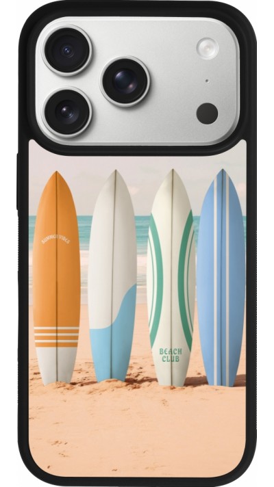 iPhone 17 Pro Case Hülle - Silikon schwarz Summer surfboard 2025