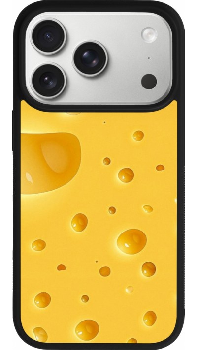 Coque iPhone 17 Pro - Silicone rigide noir Fête Nationale Suisse Cheese