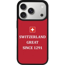 Coque iPhone 17 Pro - Silicone rigide noir Switzerland Great Since 1291