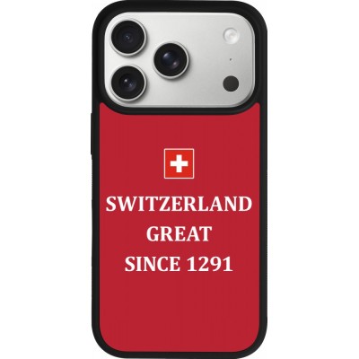Coque iPhone 17 Pro - Silicone rigide noir Switzerland Great Since 1291