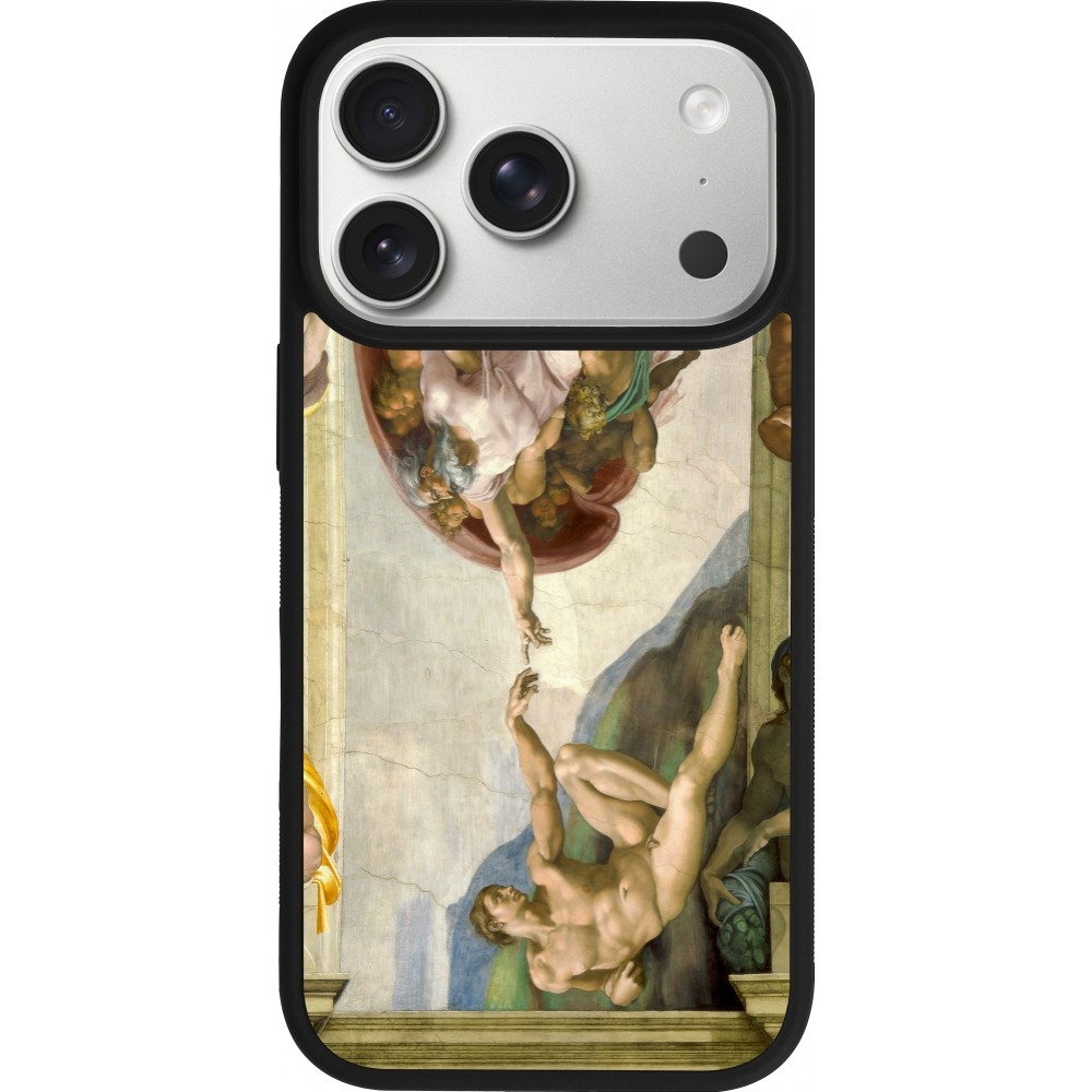 iPhone 17 Pro Case Hülle - Silikon schwarz Kunstbild - Die Erschaffung Adams - Michelangelo