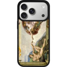 iPhone 17 Pro Case Hülle - Silikon schwarz Kunstbild - Die Erschaffung Adams - Michelangelo