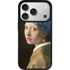 iPhone 17 Pro Case Hülle - Silikon schwarz Kunstbild - Das Mädchen mit dem Perlenohrring - Jan Vermeer