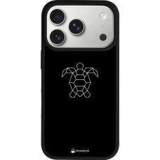Coque iPhone 17 Pro - Silicone rigide noir Turtles lines on black
