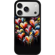 iPhone 17 Pro Case Hülle - Silikon schwarz Valentin 2024 Schwarzes Herz Abstrakt