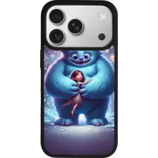 Coque iPhone 17 Pro - Silicone rigide noir Valentine 2024 Fluffy Love