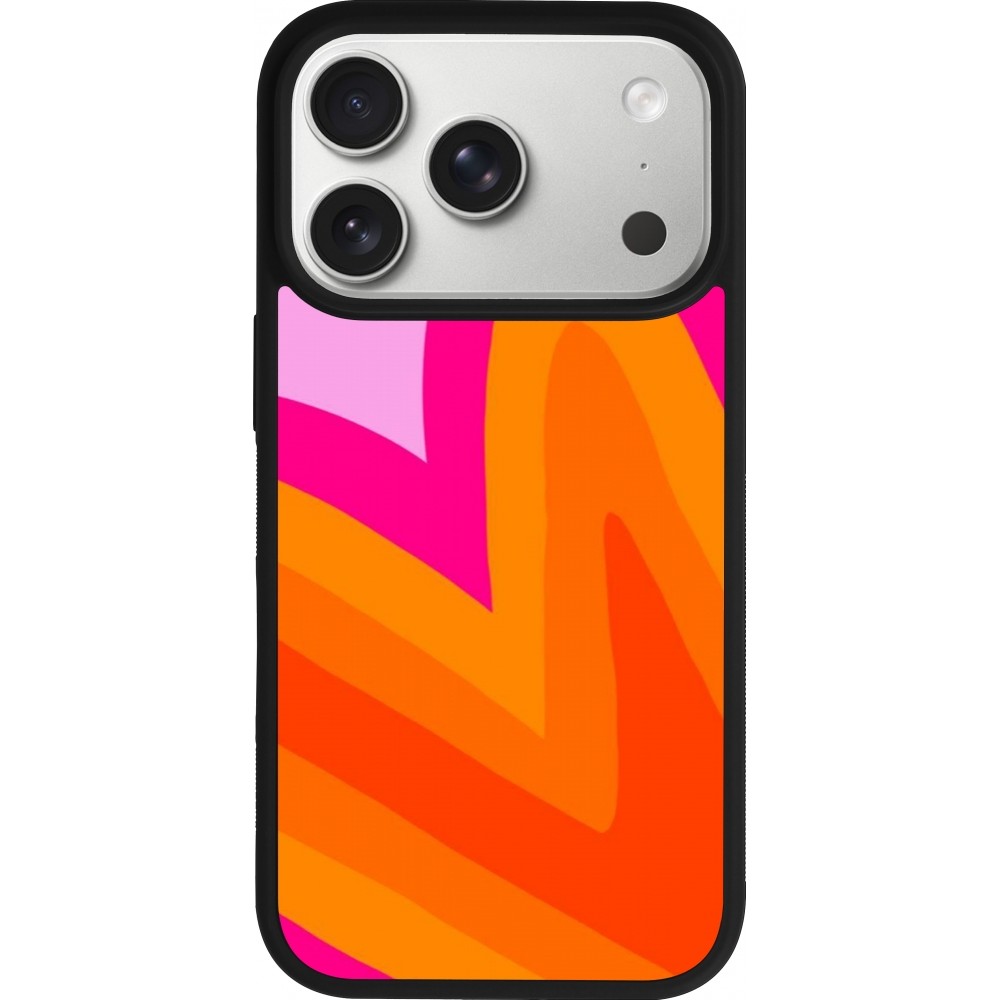 iPhone 17 Pro Case Hülle - Silikon schwarz Valentine 2024 heart gradient