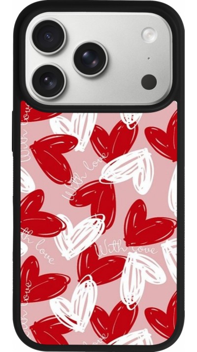 iPhone 17 Pro Case Hülle - Silikon schwarz Valentine 2024 with love heart