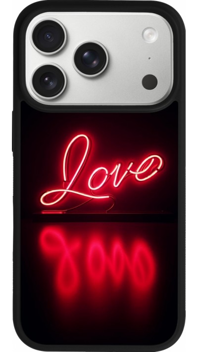 iPhone 17 Pro Case Hülle - Silikon schwarz Valentine 2025 Neon Liebe