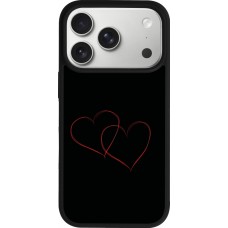 iPhone 17 Pro Case Hülle - Silikon schwarz Valentine 2023 attached heart