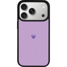 Coque iPhone 17 Pro - Silicone rigide noir Valentine 2023 purpule single heart