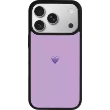 Coque iPhone 17 Pro - Silicone rigide noir Valentine 2023 purpule single heart