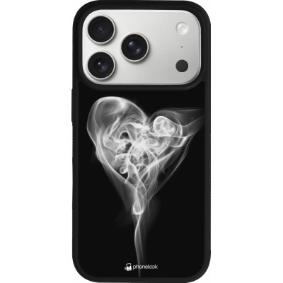 Coque iPhone 17 Pro - Silicone rigide noir Valentine 2022 Black Smoke
