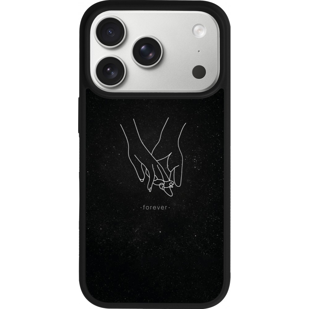 iPhone 17 Pro Case Hülle - Silikon schwarz Valentine 2023 hands forever