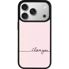Coque iPhone 17 Pro - Silicone rigide noir Valentine 2023 i love you writing