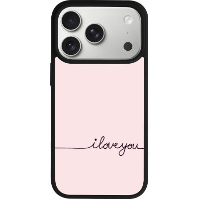 Coque iPhone 17 Pro - Silicone rigide noir Valentine 2023 i love you writing