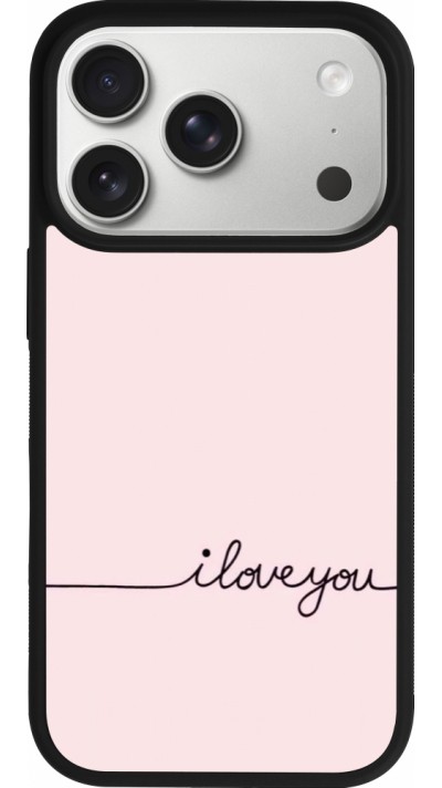 iPhone 17 Pro Case Hülle - Silikon schwarz Valentine 2023 i love you writing