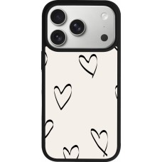 iPhone 17 Pro Case Hülle - Silikon schwarz Valentine 2023 minimalist hearts