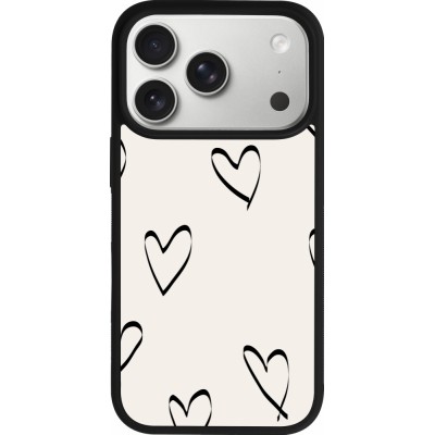 iPhone 17 Pro Case Hülle - Silikon schwarz Valentine 2023 minimalist hearts