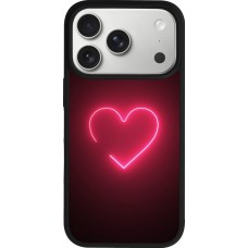 iPhone 17 Pro Case Hülle - Silikon schwarz Valentine 2023 single neon heart