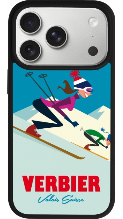 iPhone 17 Pro Case Hülle - Silikon schwarz Verbier Ski Downhill