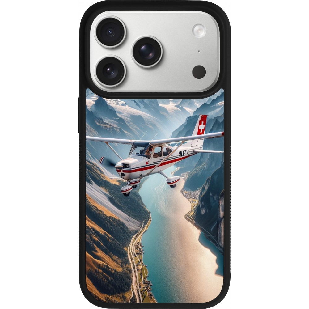iPhone 17 Pro Case Hülle - Silikon schwarz Schweizer Alpenflug