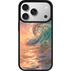 iPhone 17 Pro Case Hülle - Silikon schwarz Wave Sunset