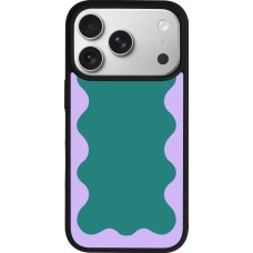 iPhone 17 Pro Case Hülle - Silikon schwarz Wavy Rectangle Green Purple