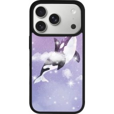 iPhone 17 Pro Case Hülle - Silikon schwarz Whale in sparking stars