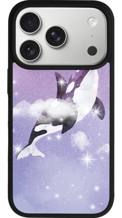 iPhone 17 Pro Case Hülle - Silikon schwarz Whale in sparking stars