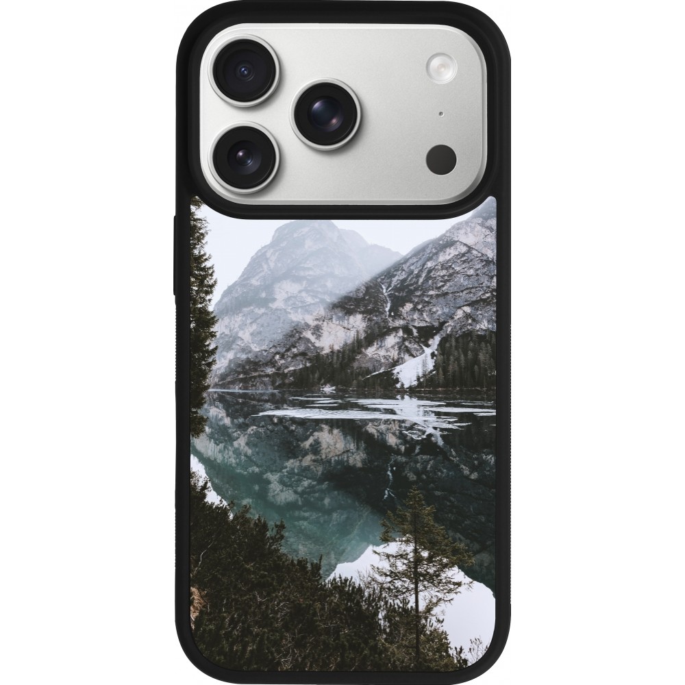 iPhone 17 Pro Case Hülle - Silikon schwarz Winter 22 snowy mountain and lake
