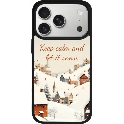 Coque iPhone 17 Pro - Silicone rigide noir Winter 25 Winter Keep calm and let it snow