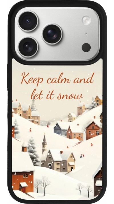 iPhone 17 Pro Case Hülle - Silikon schwarz Winter 25 Winter Keep calm and let it snow