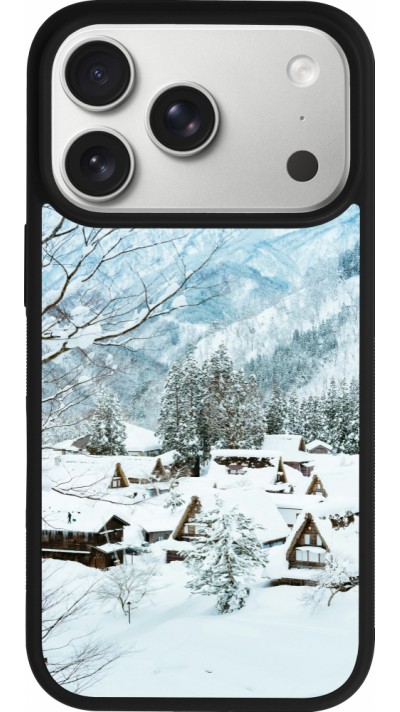 iPhone 17 Pro Case Hülle - Silikon schwarz Winter 25 Winter snowy landscape