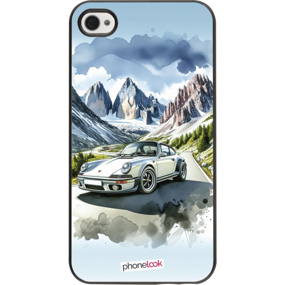 Coque iPhone 4/4s - Porsche 911 Mountain Watercolor