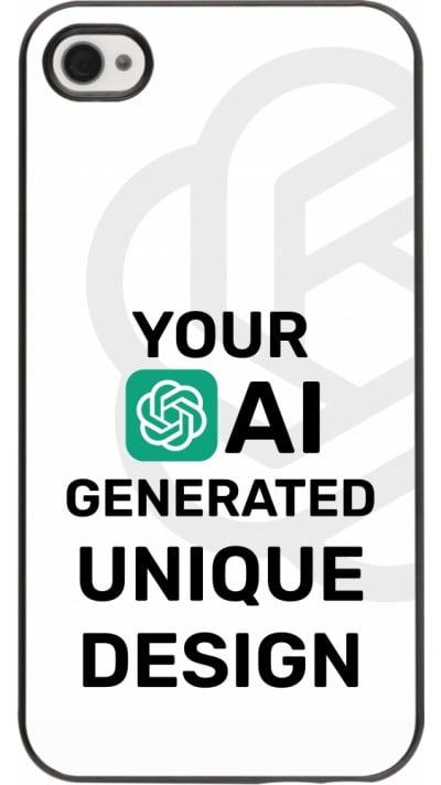 Coque iPhone 4/4s - 100% unique générée par intelligence artificielle (AI) avec vos idées